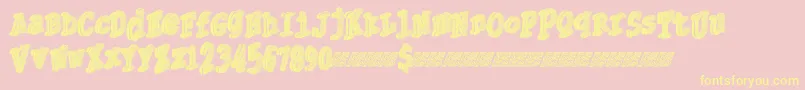 Thirdly Font – Yellow Fonts on Pink Background