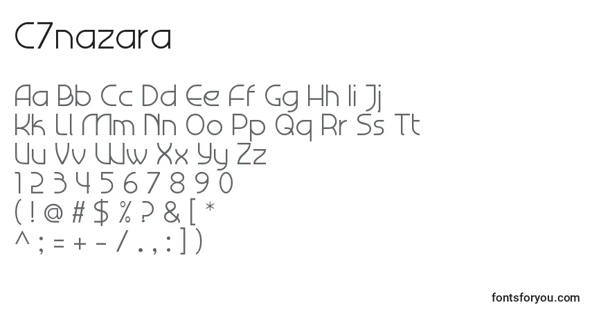 Schriftart C7nazara – Alphabet, Zahlen, spezielle Symbole