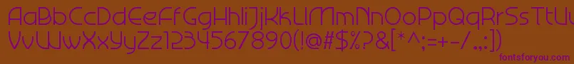 C7nazara-Schriftart – Violette Schriften auf braunem Hintergrund