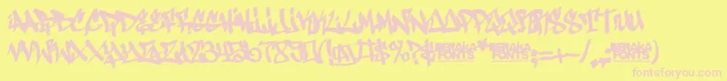 フォントAntifont – ピンクのフォント、黄色の背景