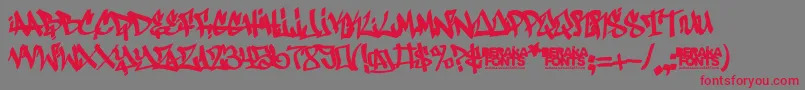 Antifont-Schriftart – Rote Schriften auf grauem Hintergrund