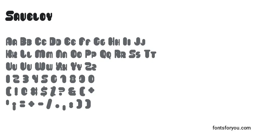 Шрифт Saveloy – алфавит, цифры, специальные символы