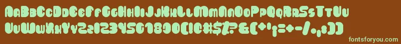 Saveloy-fontti – vihreät fontit ruskealla taustalla