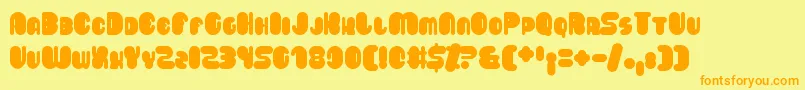 Saveloy Font – Orange Fonts on Yellow Background