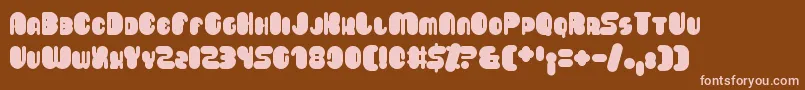 Saveloy Font – Pink Fonts on Brown Background