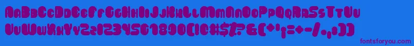 Saveloy Font – Purple Fonts on Blue Background