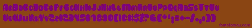 Saveloy Font – Purple Fonts on Brown Background