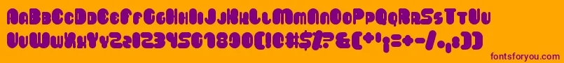Saveloy Font – Purple Fonts on Orange Background