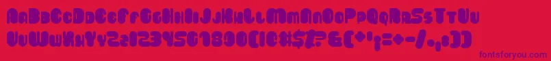 Saveloy Font – Purple Fonts on Red Background