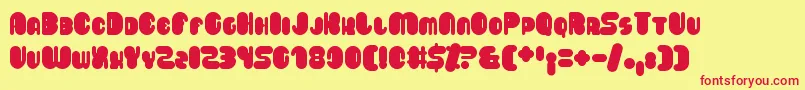 Saveloy Font – Red Fonts on Yellow Background