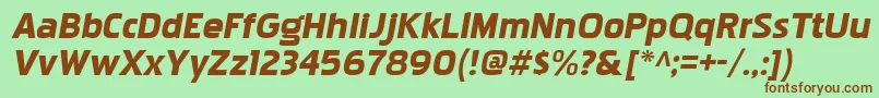 Czcionka PakenhamxpblItalic – brązowe czcionki na zielonym tle