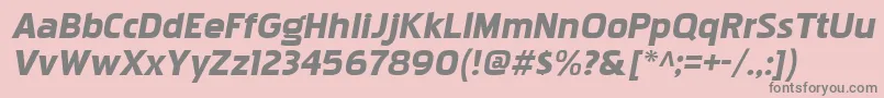 PakenhamxpblItalic-Schriftart – Graue Schriften auf rosa Hintergrund