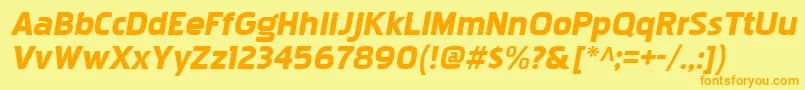 PakenhamxpblItalic Font – Orange Fonts on Yellow Background