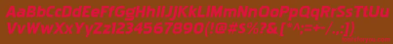 PakenhamxpblItalic Font – Red Fonts on Brown Background