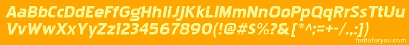 PakenhamxpblItalic Font – Yellow Fonts on Orange Background
