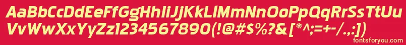 PakenhamxpblItalic Font – Yellow Fonts on Red Background