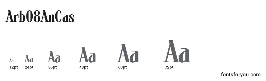 Arb08AnCas Font Sizes
