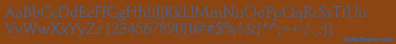 SchindlerLight-Schriftart – Blaue Schriften auf braunem Hintergrund