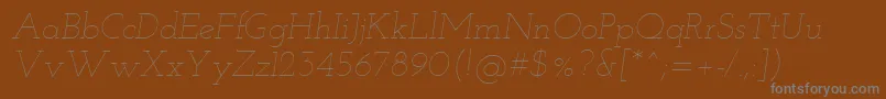 JosefinSlabThinItalic Font – Gray Fonts on Brown Background