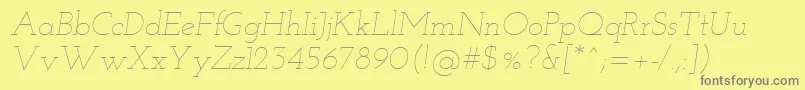 JosefinSlabThinItalic Font – Gray Fonts on Yellow Background