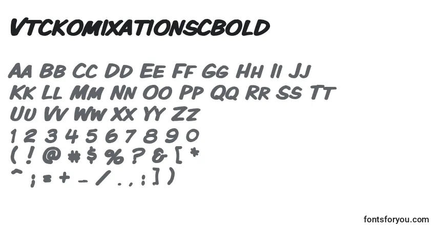 Czcionka Vtckomixationscbold – alfabet, cyfry, specjalne znaki