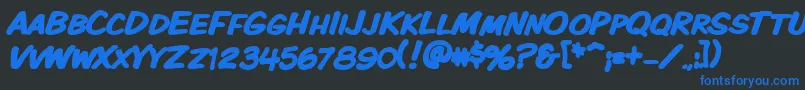 Vtckomixationscbold Font – Blue Fonts on Black Background