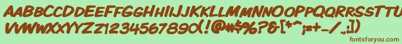 Vtckomixationscbold Font – Brown Fonts on Green Background