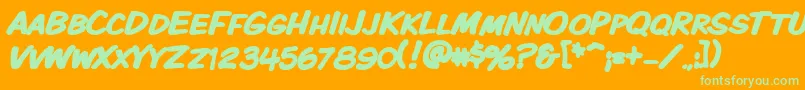 Vtckomixationscbold Font – Green Fonts on Orange Background