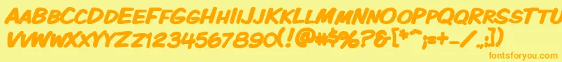 Vtckomixationscbold Font – Orange Fonts on Yellow Background