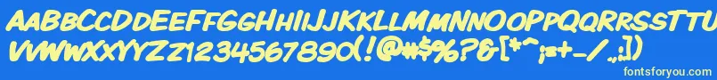 Vtckomixationscbold Font – Yellow Fonts on Blue Background