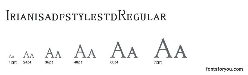 Размеры шрифта IrianisadfstylestdRegular