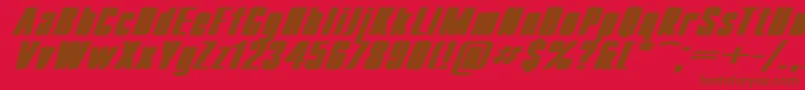 CompactExBoldItalic Font – Brown Fonts on Red Background