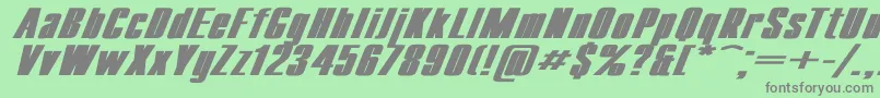 CompactExBoldItalic Font – Gray Fonts on Green Background