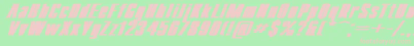 CompactExBoldItalic Font – Pink Fonts on Green Background