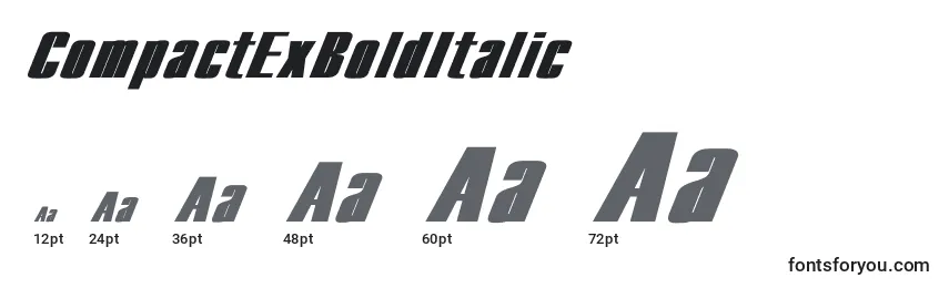 Размеры шрифта CompactExBoldItalic