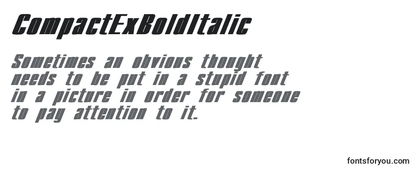 Schriftart CompactExBoldItalic