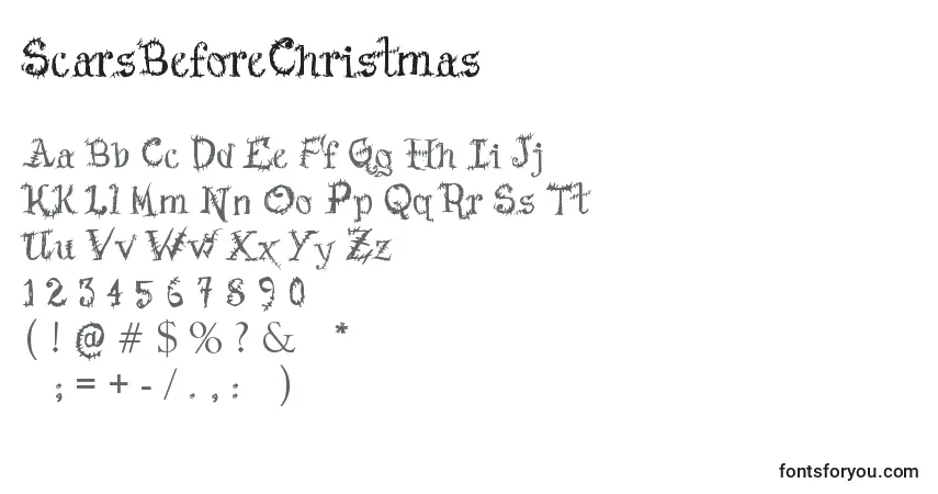 ScarsBeforeChristmas Font – alphabet, numbers, special characters