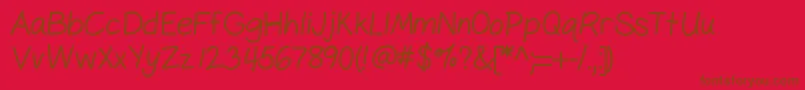 Gelpenlight-Schriftart – Braune Schriften auf rotem Hintergrund
