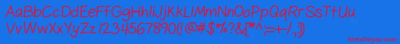 Gelpenlight-Schriftart – Rote Schriften auf blauem Hintergrund