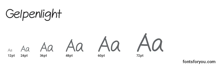 Gelpenlight Font Sizes