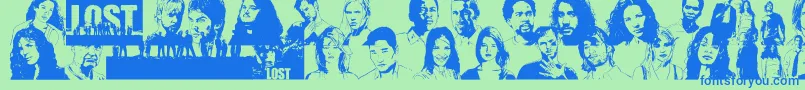 LostForever-fontti – siniset fontit vihreällä taustalla