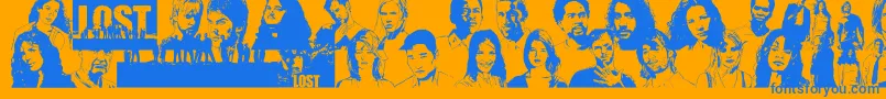 LostForever Font – Blue Fonts on Orange Background