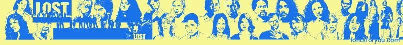 Czcionka LostForever – niebieskie czcionki na żółtym tle