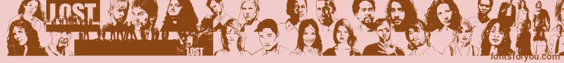 Fonte LostForever – fontes marrons em um fundo rosa