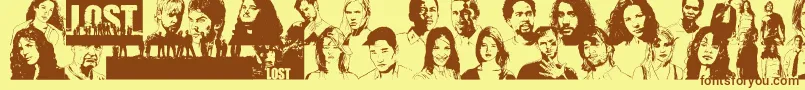 Шрифт LostForever – коричневые шрифты на жёлтом фоне