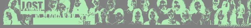 LostForever-Schriftart – Grüne Schriften auf grauem Hintergrund