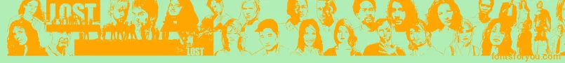 LostForever Font – Orange Fonts on Green Background