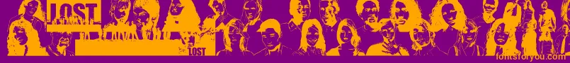 LostForever-Schriftart – Orangefarbene Schriften auf violettem Hintergrund
