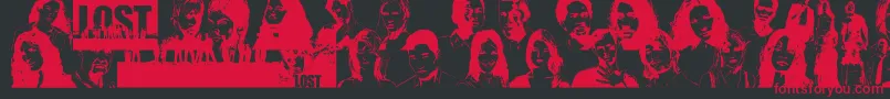 Fonte LostForever – fontes vermelhas em um fundo preto