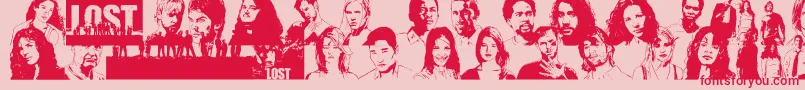 フォントLostForever – ピンクの背景に赤い文字